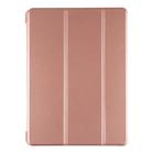 PU Plastic Bottom Case Foldable Deformation Left and Right Flip Leather Case with Three Fold Bracket & Smart Sleep for iPad Air3 2019(Rose Gold) - 2