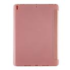 PU Plastic Bottom Case Foldable Deformation Left and Right Flip Leather Case with Three Fold Bracket & Smart Sleep for iPad Air3 2019(Rose Gold) - 3