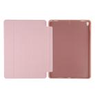 PU Plastic Bottom Case Foldable Deformation Left and Right Flip Leather Case with Three Fold Bracket & Smart Sleep for iPad Air3 2019(Rose Gold) - 4