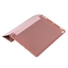 PU Plastic Bottom Case Foldable Deformation Left and Right Flip Leather Case with Three Fold Bracket & Smart Sleep for iPad Air3 2019(Rose Gold) - 5