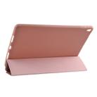 PU Plastic Bottom Case Foldable Deformation Left and Right Flip Leather Case with Three Fold Bracket & Smart Sleep for iPad Air3 2019(Rose Gold) - 6