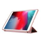 PU Plastic Bottom Case Foldable Deformation Left and Right Flip Leather Case with Three Fold Bracket & Smart Sleep for iPad Air3 2019(Rose Gold) - 7