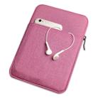 Shockproof Canvas + Space Cotton + Plush Protective Bag for iPad Mini 5 2019(Rose Red) - 1