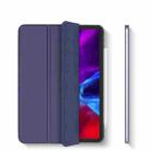 Horizontal Flip Ultra-thin Double-sided Clip Magnetic PU Leather Case for iPad Pro 12.9 inch (2018), with Three-folding Holder & Sleep / Wake-up Function(Dark Blue) - 1