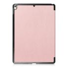 Custer Texture Horizontal Flip Leather Case for  iPad Air 2019 10.5 inch, with Three-folding Holder & Sleep / Wake-up Function (Rose Gold) - 3