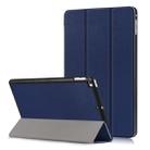 Custer Texture Horizontal Flip Leather Case for  iPad Mini 2019 & Mini 4, with Three-folding Holder & Sleep / Wake-up Function (Dark Blue) - 1