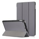 Custer Texture Horizontal Flip Leather Case for  iPad Mini 2019 & Mini 4, with Three-folding Holder & Sleep / Wake-up Function (Grey) - 1
