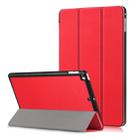 Custer Texture Horizontal Flip Leather Case for  iPad Mini 2019 & Mini 4, with Three-folding Holder & Sleep / Wake-up Function (Red) - 1