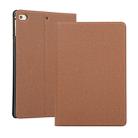 Cloth Texture TPU Horizontal Flip Leather Case for iPad Mini 2019 & Mini 4, with Holder (Brown) - 1