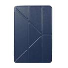 Honeycomb TPU Bottom Case Horizontal Deformation Flip Leather Case for iPad Mini 2019，with Holder (Dark Blue) - 1