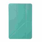 Honeycomb TPU Bottom Case Horizontal Deformation Flip Leather Case for iPad Mini 2019，with Holder (Mint Green) - 1