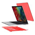 Multi-function Ultra-thin Translucent Heat Dissipation Laptop PC Protective Case for MacBook Pro 13.3 inch, with Holder & Handle & Slip-resistant Feet(Red) - 1