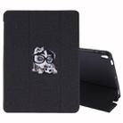 Embroidery Pattern Silk Texture Horizontal Flip Leather Case for iPad Air 2019 / Pro 10.5 inch, with Three-folding Holder & Sleep / Wake-up Function(Black) - 1