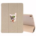 Embroidery Pattern Silk Texture Horizontal Flip Leather Case for iPad Air 2019 / Pro 10.5 inch, with Three-folding Holder & Sleep / Wake-up Function(Gold) - 1