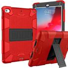 Shockproof Two-color Silicone Protection Shell for iPad Mini 2019 & 4, with Holder (Red+Black)  - 1