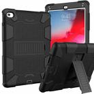 Shockproof Two-color Silicone Protection Shell for iPad Mini 2019 & 4, with Holder (Black) - 1