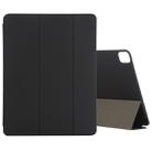 For iPad Pro 12.9 (2020) PC + PU Magnetic Leather Tablet Case with Three-folding Holder (Black) - 1