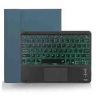 X-11BCS Skin Plain Texture Detachable Bluetooth Keyboard Tablet Case for iPad Pro 11 inch 2020 / 2018, with Touchpad & Pen Slot & Backlight (Dark Green) - 1