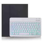 X-11BS Skin Plain Texture Detachable Bluetooth Keyboard Tablet Case for iPad Pro 11 inch 2020 / 2018, with Pen Slot & Backlight (Black) - 1