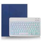 X-11BS Skin Plain Texture Detachable Bluetooth Keyboard Tablet Case for iPad Pro 11 inch 2020 / 2018, with Pen Slot & Backlight (Blue) - 1