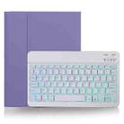 X-11BS Skin Plain Texture Detachable Bluetooth Keyboard Tablet Case for iPad Pro 11 inch 2020 / 2018, with Pen Slot & Backlight (Light Purple) - 1