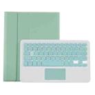 YT11B-A Detachable Candy Color Bluetooth Keyboard Leather Tablet Case with Touch Pad & Pen Slot & Holder for iPad Pro 11 inch 2021 (Light Green) - 1