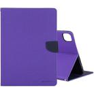 For iPad Pro 12.9 2020 GOOSPERY FANCY DIARY Cross Texture Leather Tablet Case with Holder & Card slots & Wallet (Purple) - 1