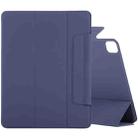 For iPad Pro 12.9 inch (2020) Horizontal Flip Ultra-thin Double-sided Clip Fixed Buckle Magnetic PU Leather Tablet Case With Three-folding Holder & Sleep / Wake-up Function(Dark Blue) - 1