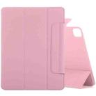 For iPad Air 13 2024 / Pro 12.9 2020 Double-sided Magnetic Flip PU Leather Tablet Case With Holder & Sleep / Wake-up Function(Light Pink) - 1