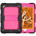 Shockproof Transparent PC + Silica Gel Protective Case for iPad Mini 2019 / Mini 4, with Holder & Shoulder Strap(Rose Red) - 1