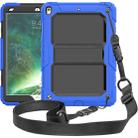 Shockproof PC + Silica Gel Protective Case for iPad Air (2019), with Holder & Shoulder Strap(Blue) - 1