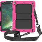 Shockproof  PC + Silica Gel Protective Case for iPad Air (2019), with Holder & Shoulder Strap(Rose Red) - 1