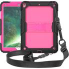 Shockproof Transparent PC + Silica Gel Protective Case for iPad Air (2019), with Holder & Shoulder Strap(Rose Red) - 1
