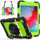 Shockproof Black Silica Gel + Colorful PC Protective Case for iPad Mini 2019 / Mini 4, with Holder & Shoulder Strap & Hand Strap & Pen Slot(Green) - 1