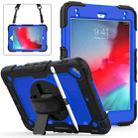 Shockproof Black Silica Gel + Colorful PC Protective Case for iPad Mini 2019 / Mini 4, with Holder & Shoulder Strap & Hand Strap & Pen Slot(Blue) - 1