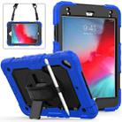 Shockproof Colorful Silica Gel + PC Protective Case for iPad Mini 2019 / Mini 4, with Holder & Shoulder Strap & Hand Strap & Pen Slot(Blue) - 1