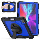 For iPad Pro 11 inch (2018) / Pro 11 inch (2020) Shockproof Black Silica Gel + Colorful PC Protective Tablet Case with Holder & Shoulder Strap & Hand Strap & Pen Slot(Blue) - 1