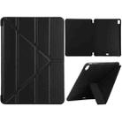 Millet Texture PU+ Silicone Full Coverage Leather Case with Multi-folding Holder for iPad Air (2020) 10.9 inch (Black) - 1
