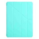 Millet Texture PU+ Silicone Full Coverage Leather Case with Multi-folding Holder for iPad Air (2020) 10.9 inch (Blue Green) - 2