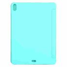 Millet Texture PU+ Silicone Full Coverage Leather Case with Multi-folding Holder for iPad Air (2020) 10.9 inch (Blue Green) - 3