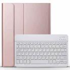 A11 Bluetooth 3.0 Ultra-thin ABS Detachable Bluetooth Keyboard Leather Tablet Case with Holder for iPad Pro 11 inch 2021 (Rose Gold) - 1