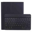 A11B Bluetooth 3.0 Ultra-thin ABS Detachable Bluetooth Keyboard Leather Tablet Case with Holder & Pen Slot for iPad Pro 11 inch 2021 (Black) - 1