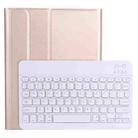 A11B Bluetooth 3.0 Ultra-thin ABS Detachable Bluetooth Keyboard Leather Tablet Case with Holder & Pen Slot for iPad Pro 11 inch 2021 (Gold) - 1