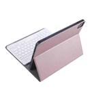 A11B Bluetooth 3.0 Ultra-thin ABS Detachable Bluetooth Keyboard Leather Tablet Case with Holder & Pen Slot for iPad Pro 11 inch 2021 (Rose Gold) - 5