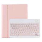 C-11B Detachable Candy Color Bluetooth Keyboard Leather Tablet Case with Pen Slot & Holder for iPad Pro 11 inch 2021 (Pink) - 1