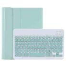 C-11B Detachable Candy Color Bluetooth Keyboard Leather Tablet Case with Pen Slot & Holder for iPad Pro 11 inch 2021 (Light Green) - 1