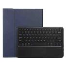 A12B-A Ultra-thin ABS Detachable Bluetooth Keyboard Tablet Case with Touchpad & Pen Slot & Holder for iPad Pro 12.9 2021 / 2020 / 2018 (Dark Blue) - 1