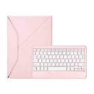 Z098B Pen Slot Bluetooth Keyboard Leather Tablet Case For iPad Air 2022/2020 (Pink) - 1