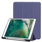 Custer Texture Horizontal Flip Leather Case for iPad Pro 10.5 Inch / iPad Air (2019), with Three-folding Holder & Pen Slot (Dark Blue) - 1