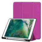 Custer Texture Horizontal Flip Leather Case for iPad Pro 10.5 Inch / iPad Air (2019), with Three-folding Holder & Pen Slot (Purple) - 1